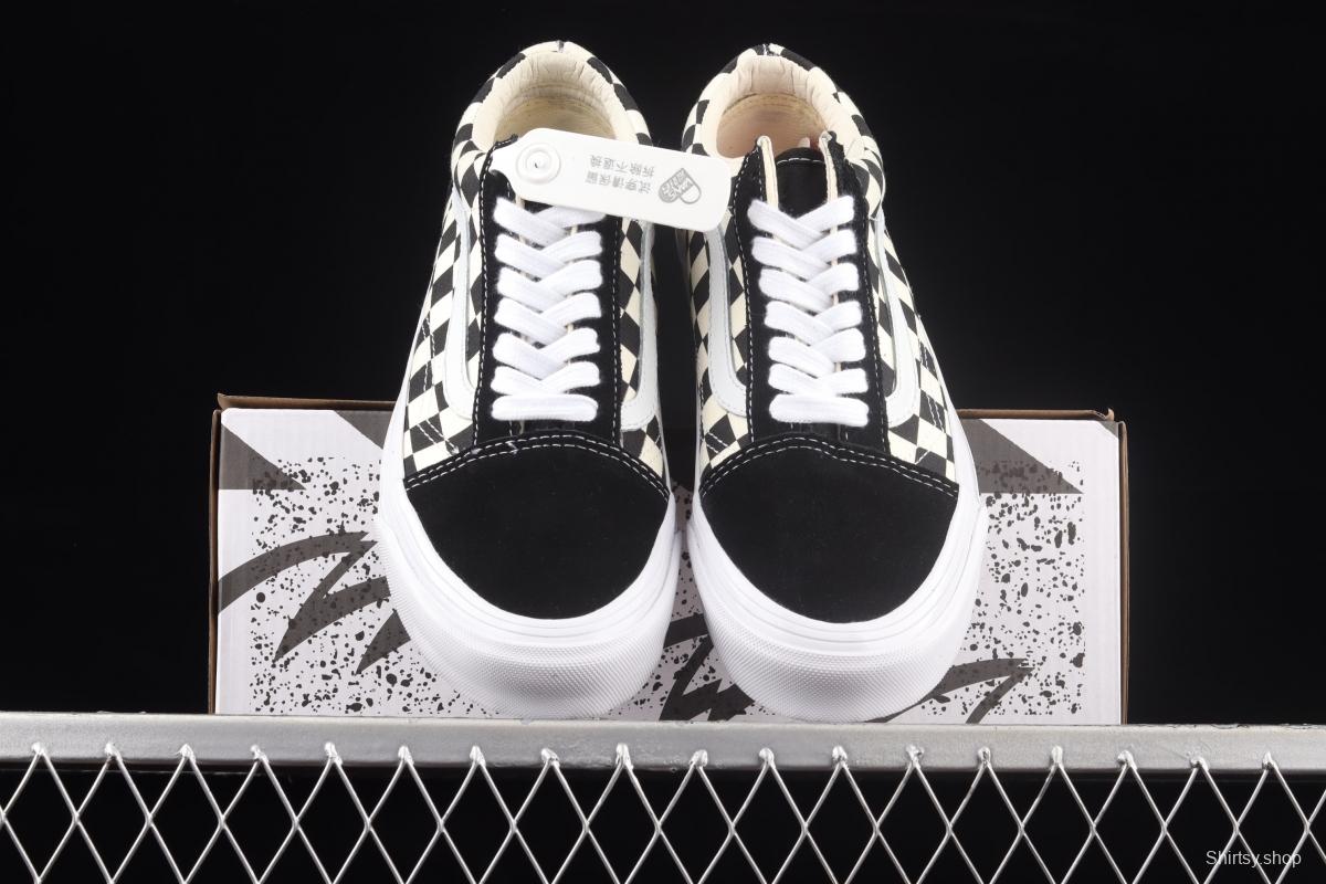 Vans Old Skool Anaheim Classic Black and White Chess Lattice 2.0 low-top casual board shoes VN0A4P3X639
