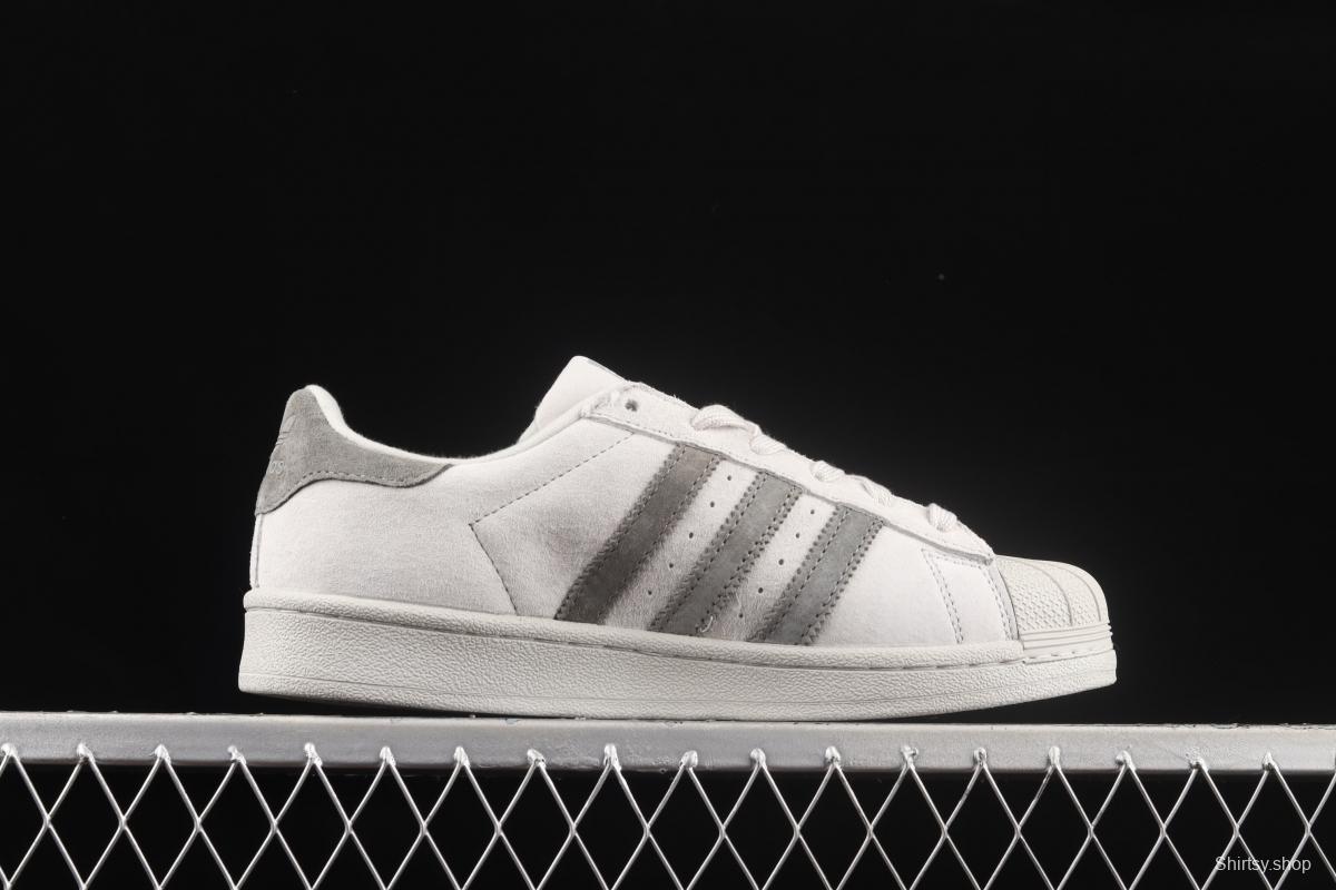 Reigning Champ x Adidas Superstar BS9558 shell joint style suede light gray dark gray classic leisure board shoes