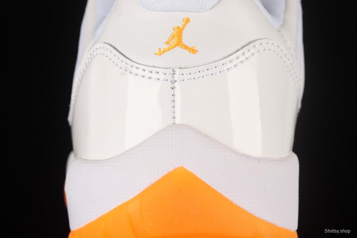 Air Jordan 11 Bright Citus 11 White Orange low Top Basketball shoes AH7860-139