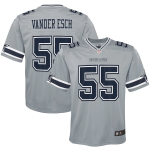 Youth Leighton Vander Esch Gray Inverted Player Limited Team Jersey