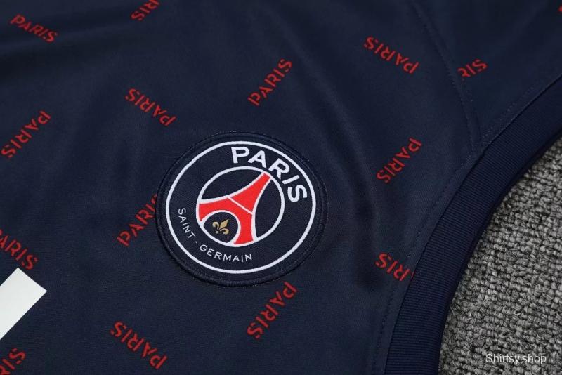 22/23 PSG Pre-match Training Jersey Royal Blue Spotted Vest