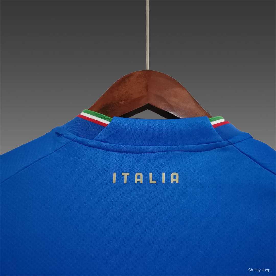 2022 Italy Home Soccer Jersey With Nations League Patch