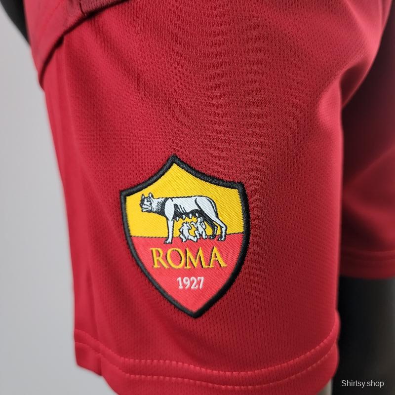 22/23 Roma Kids Kit Home Size 16-28 Soccer Jersey