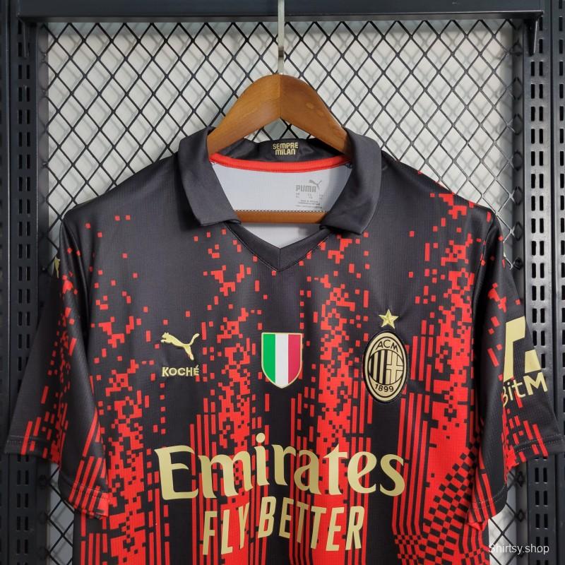 22/23 AC Milan Forth Black Red Jersey