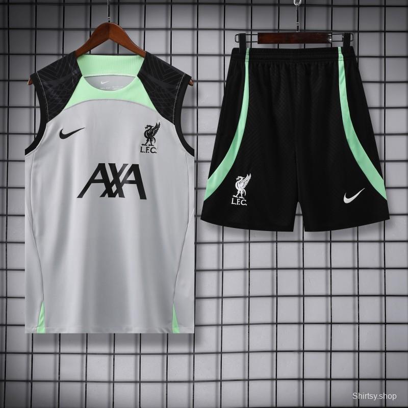 23-24 Liverpool Grey Vest Jersey+Shorts