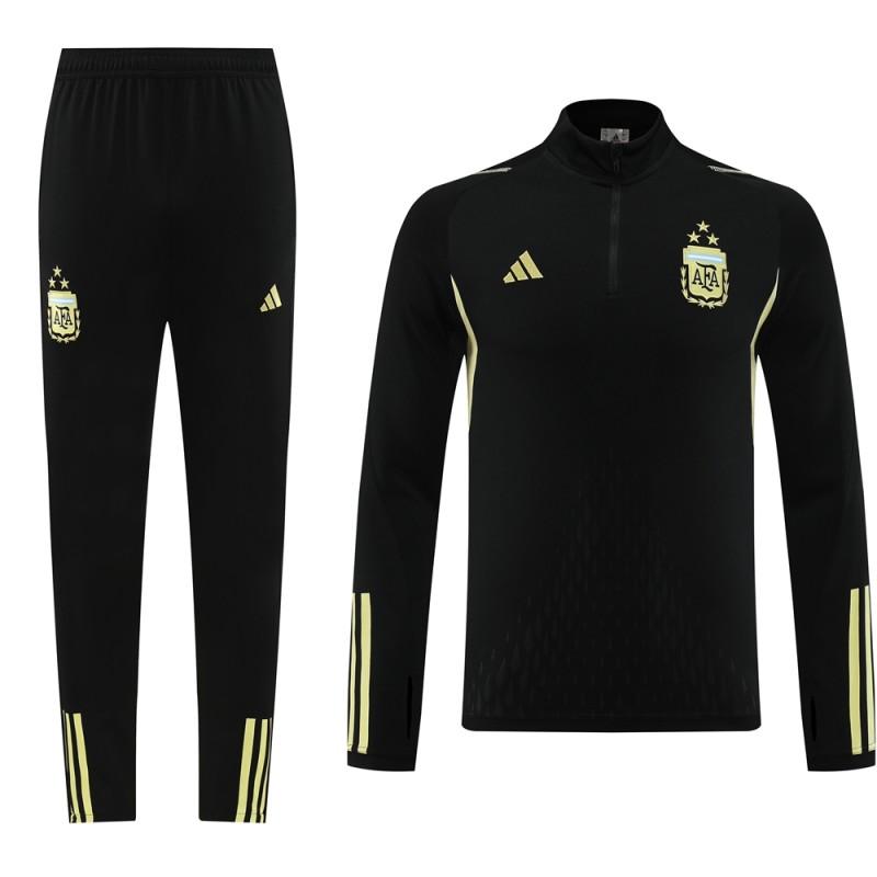 2023 Argentina Black Full Zipper Jacket+Pants