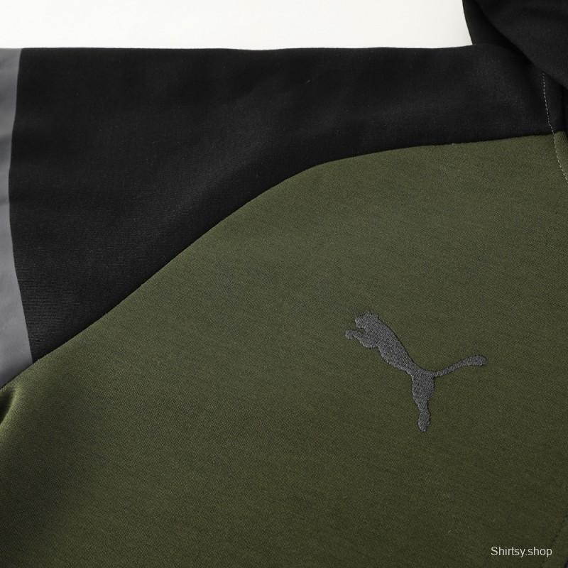 2024 Puma Dark Green Full Zipper Jacket +Long Pants