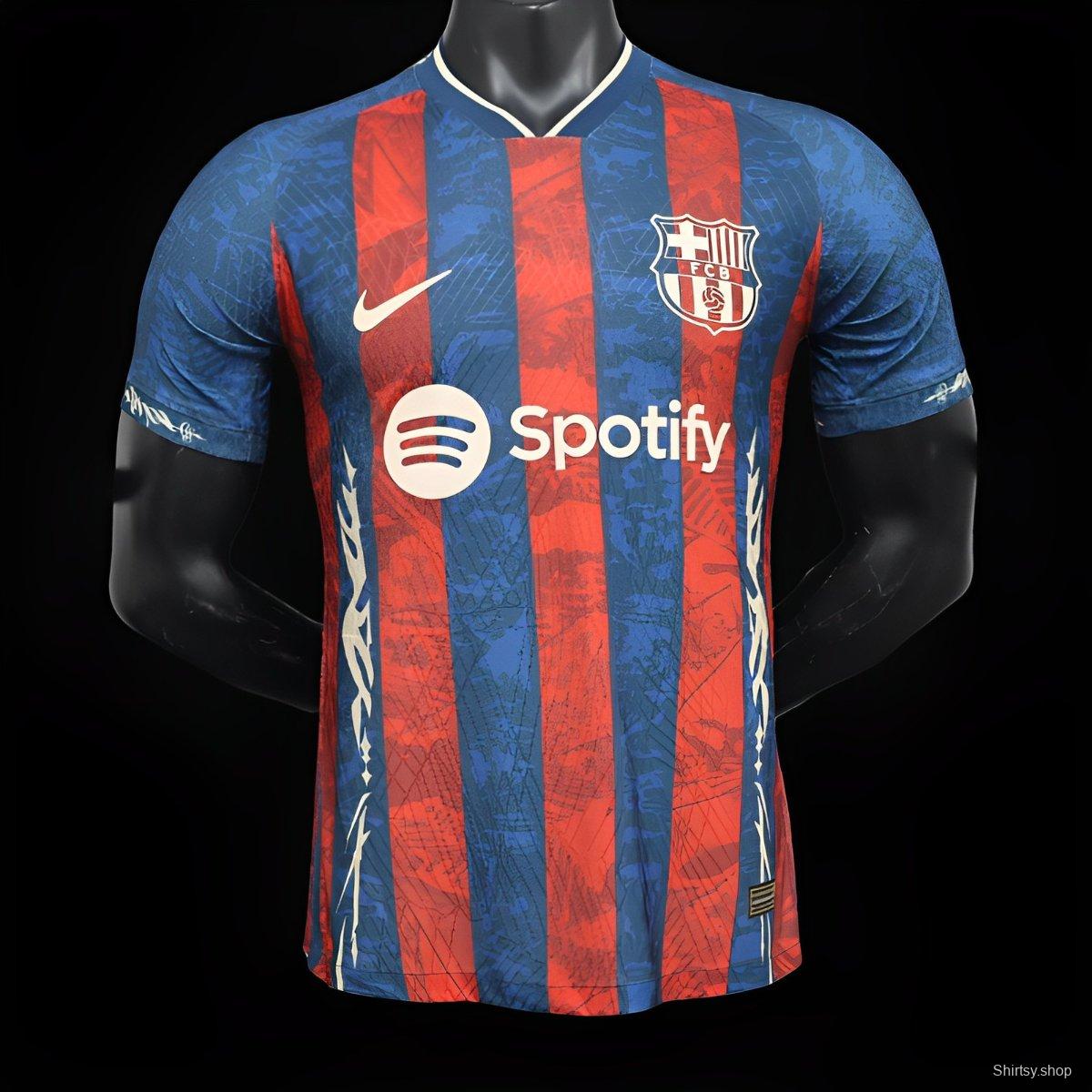 Player Version 24/25 Barcelona Red/Blue Special Jersey